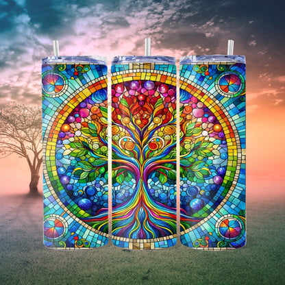Tree of Life Skinny Tumbler with 4 design choices - 02 - skinny tumbler