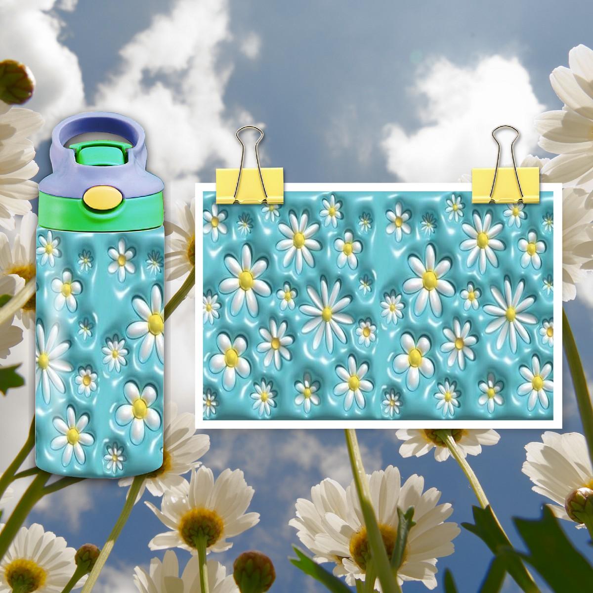 Blooming Joy: Daisies Embrace Childhood - a 12 oz Flip Top - Kimmie's Creations L.L.C.