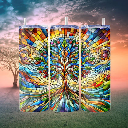 Tree of Life Skinny Tumbler with 4 design choices - 01 - skinny tumbler