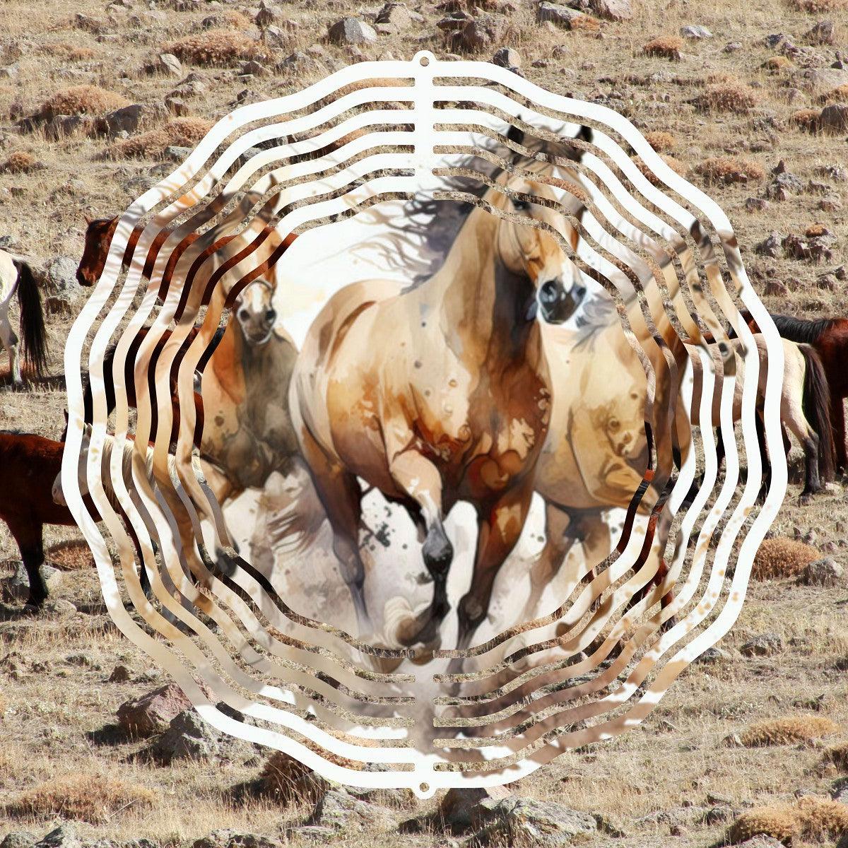 Wild Horses Galloping - a Wind Spinner - Kimmie's Creations L.L.C.