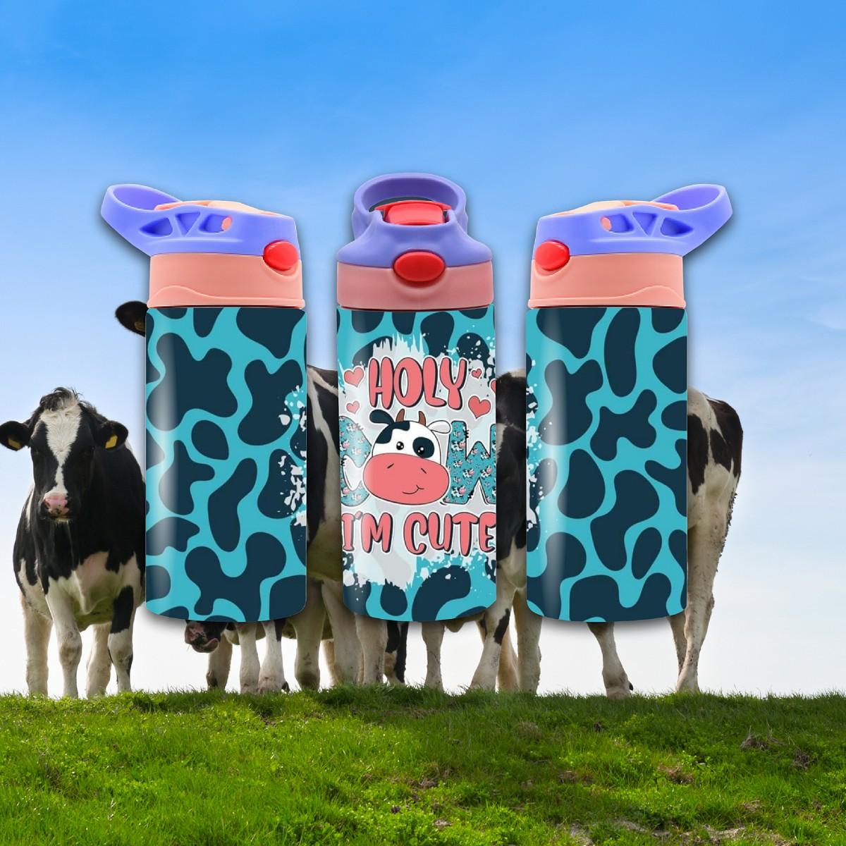 Moo-velous Flip Top Water Bottle Steals Hearts! - Kimmie's Creations L.L.C.