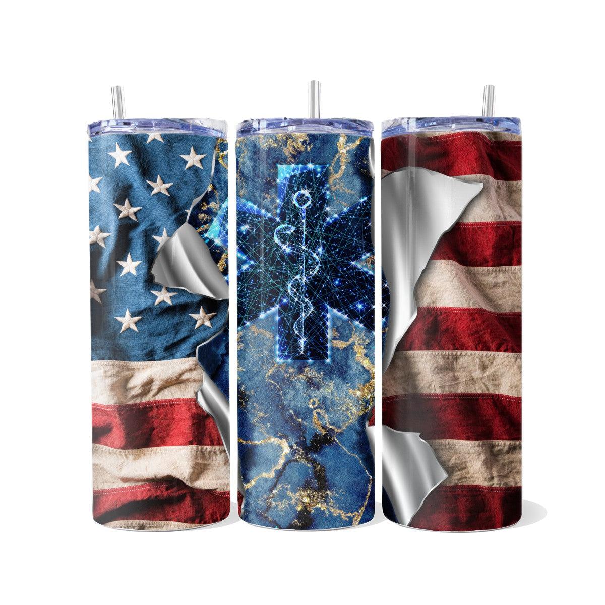 Revolutionary Skinny Tumbler: Honoring EMS Heroes - Kimmie's Creations L.L.C.