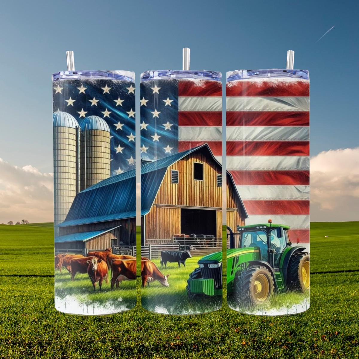 Tractor on the Farm Skinny Tumbler - Kimmie's Creations L.L.C.