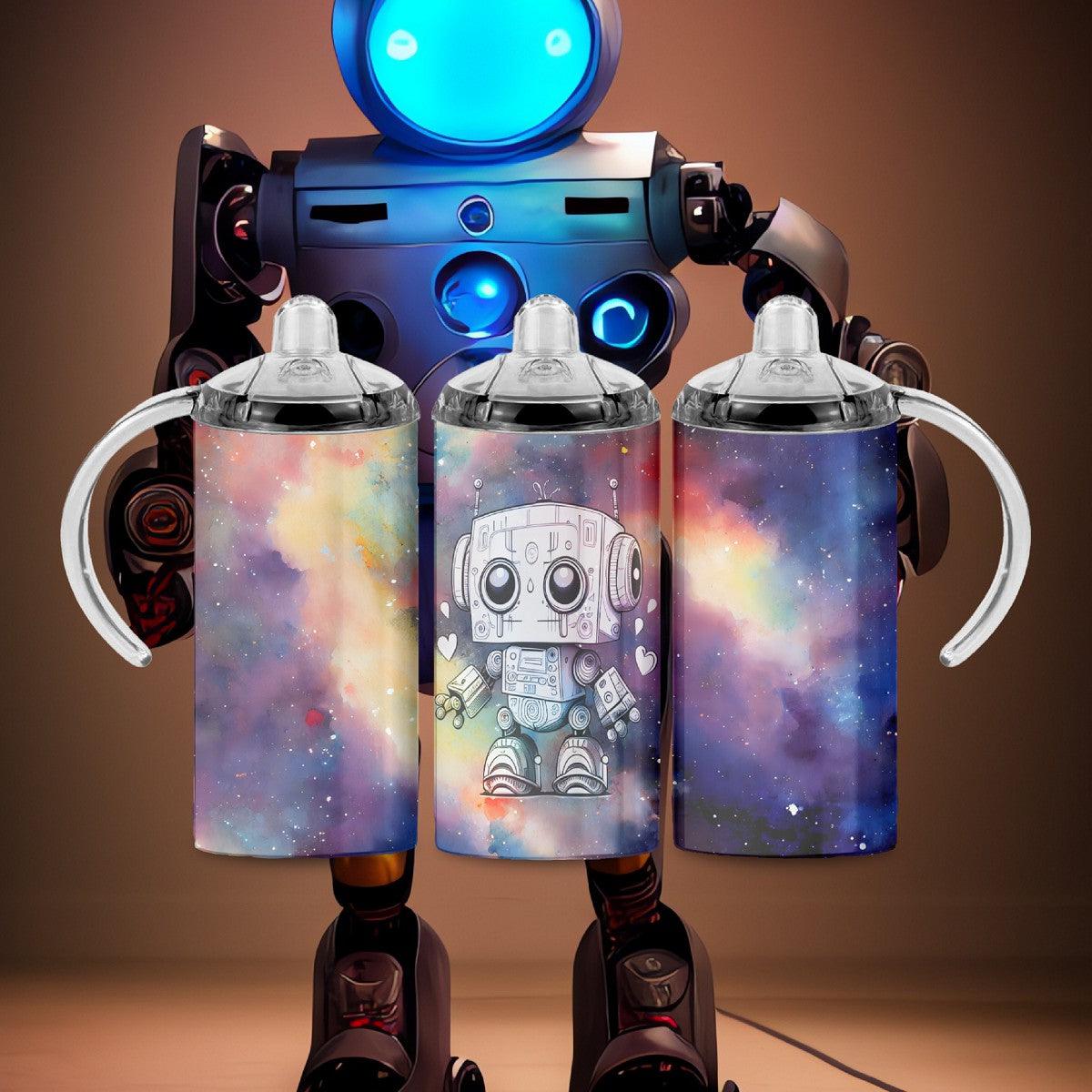 Cute Robot Keeps Kids Hydrated! a Sippy Cup - Choose from 5 different image options - Kimmie's Creations L.L.C.