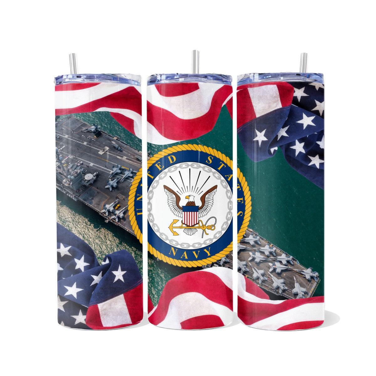 US Navy Skinny Tumbler - Kimmie's Creations L.L.C.