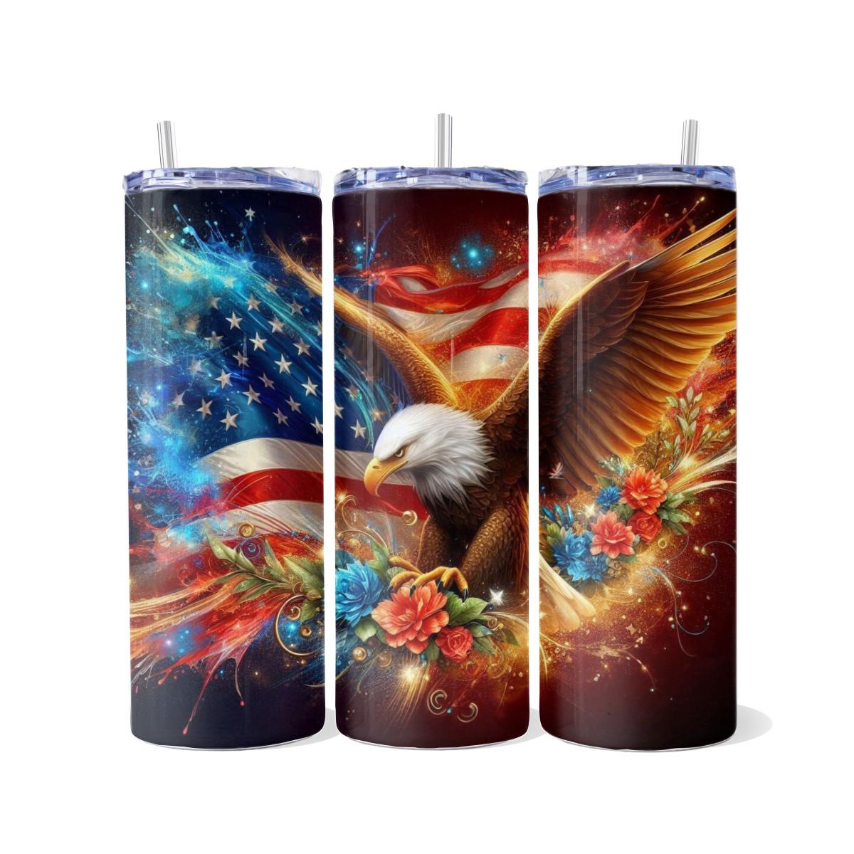 Eagle-Inspired Skinny Tumbler: A Patriotic Delight - Kimmie's Creations L.L.C.