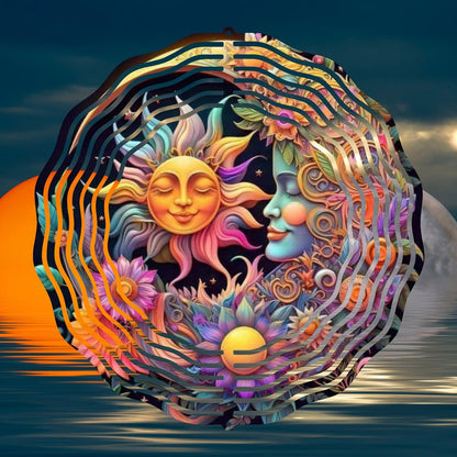 Sun and Moon Wind Spinner - wind spinner