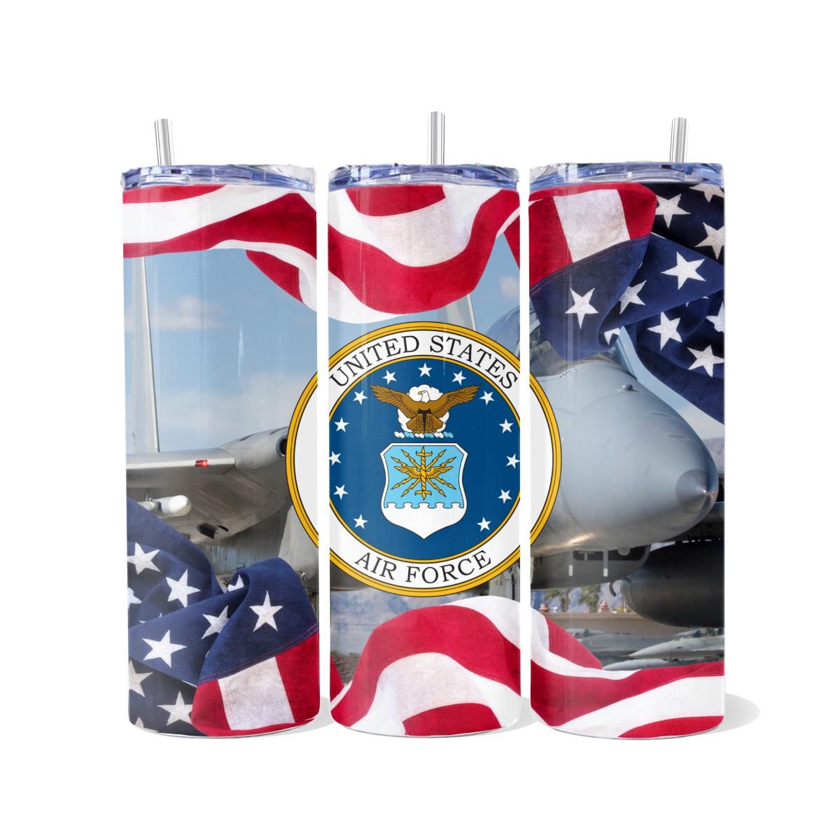 US Air Force Skinny Tumbler - Kimmie's Creations L.L.C.