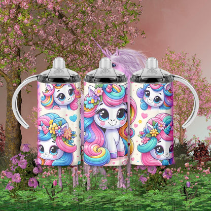 Magical Rainbow Unicorn: A Splash of Fun! - a 12 oz Sippy - sippy cup