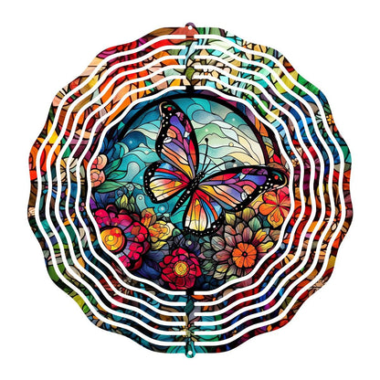Stained-glass Butterfly with 3 design choices - a Wind Spinner - wind spinner
