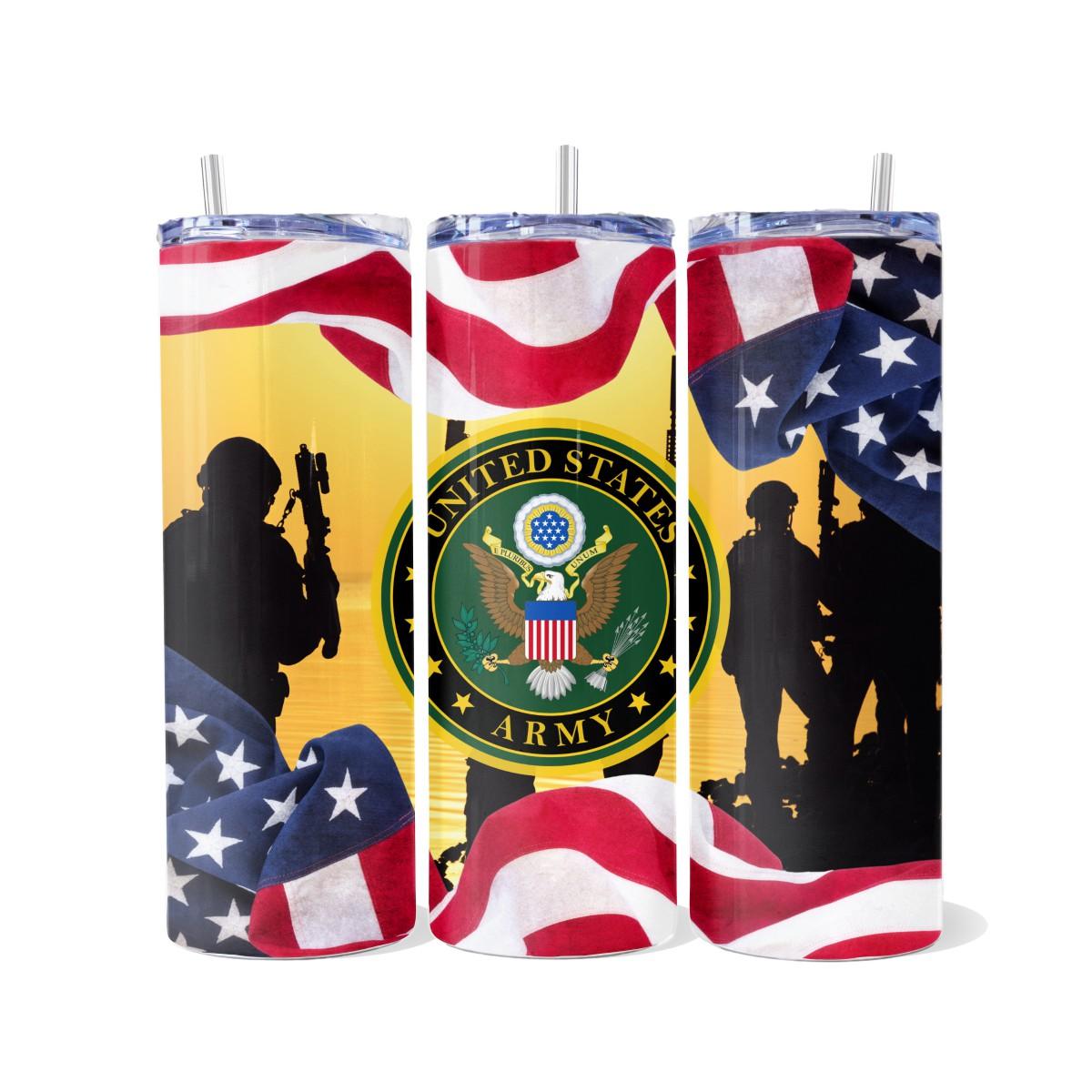 US Army Skinny Tumbler with 2 image choices - Kimmie's Creations L.L.C.