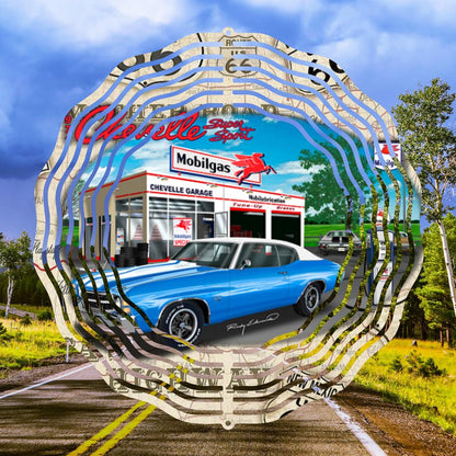 Classic Chevelle at the Mobilgas on a Wind Spinner - wind spinner