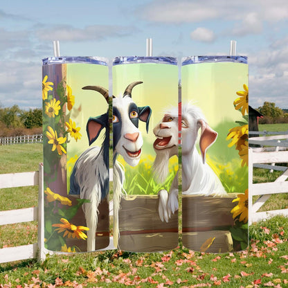 Goat-cha! Hilarious Hooves & Hydration - 20 oz Skinny Tumbler - skinny tumbler