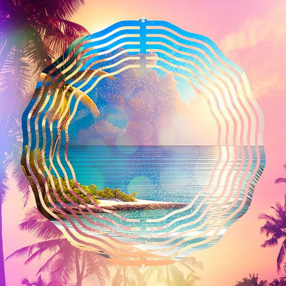 Tropical Beach Escape - a Wind Spinner with 10 design choices - 04 - wind spinner