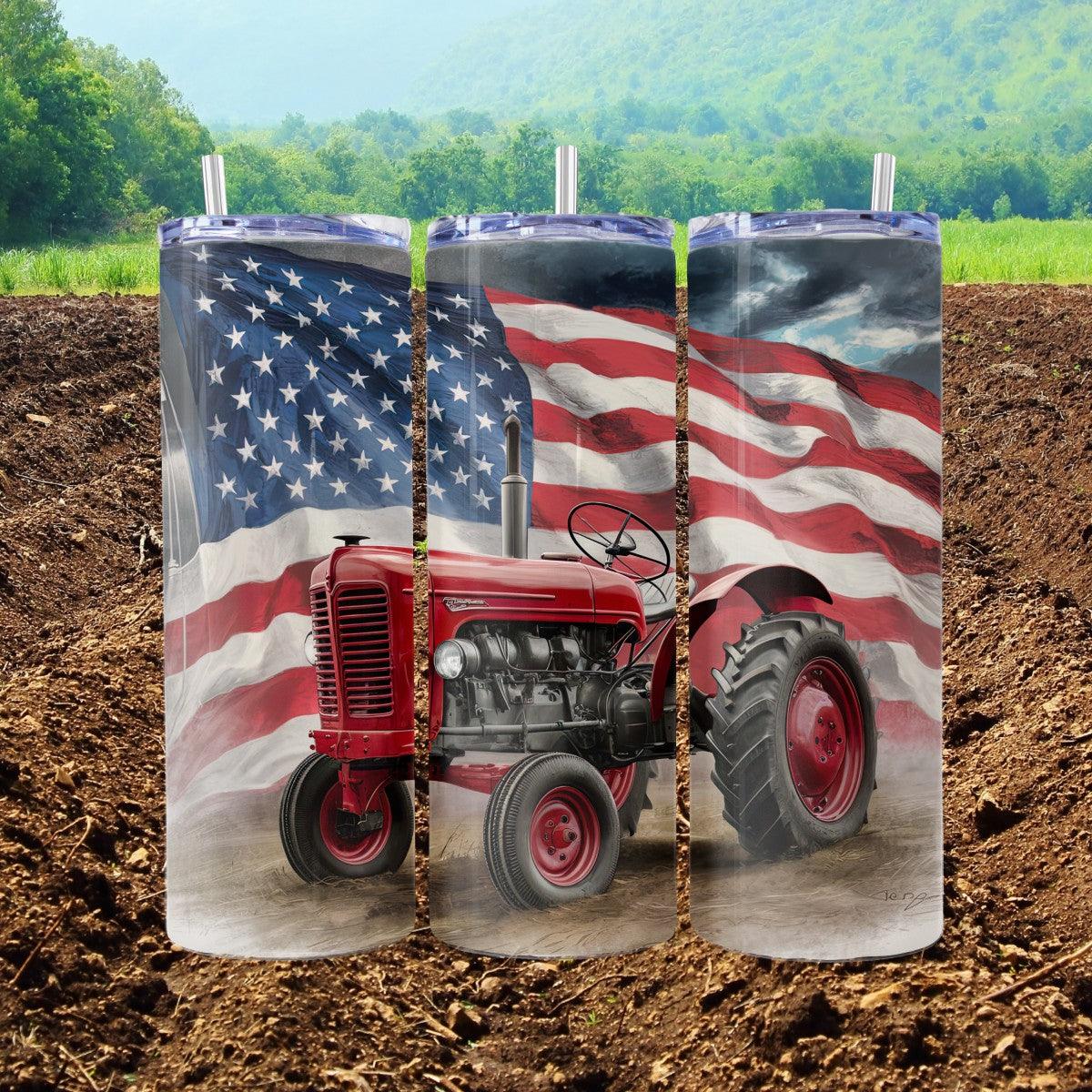 Vintage American Tractor Skinny Tumbler - Kimmie's Creations L.L.C.