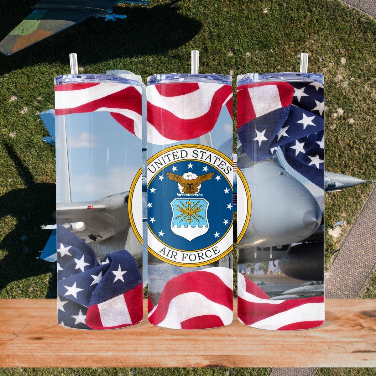 US Air Force Skinny Tumbler - Kimmie's Creations L.L.C.