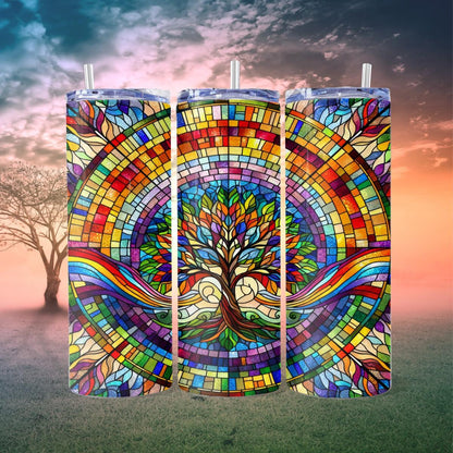 Tree of Life Skinny Tumbler with 4 design choices - 04 - skinny tumbler