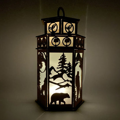Mountain Animals Tower Cupola flameless candle Lantern