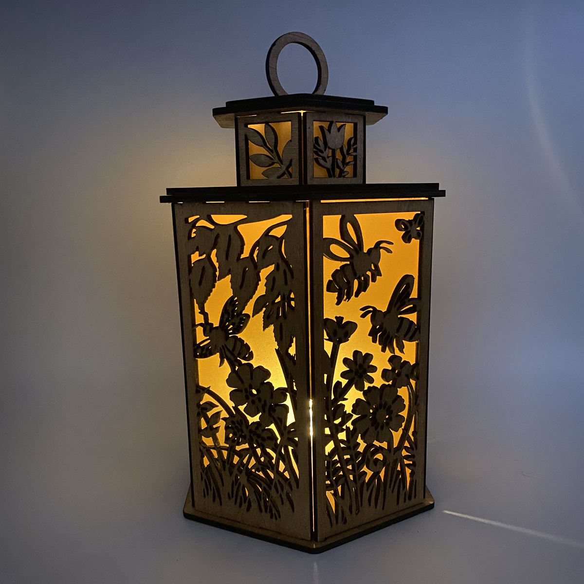 Bees & Blossom Cupola design flameless candle Lantern