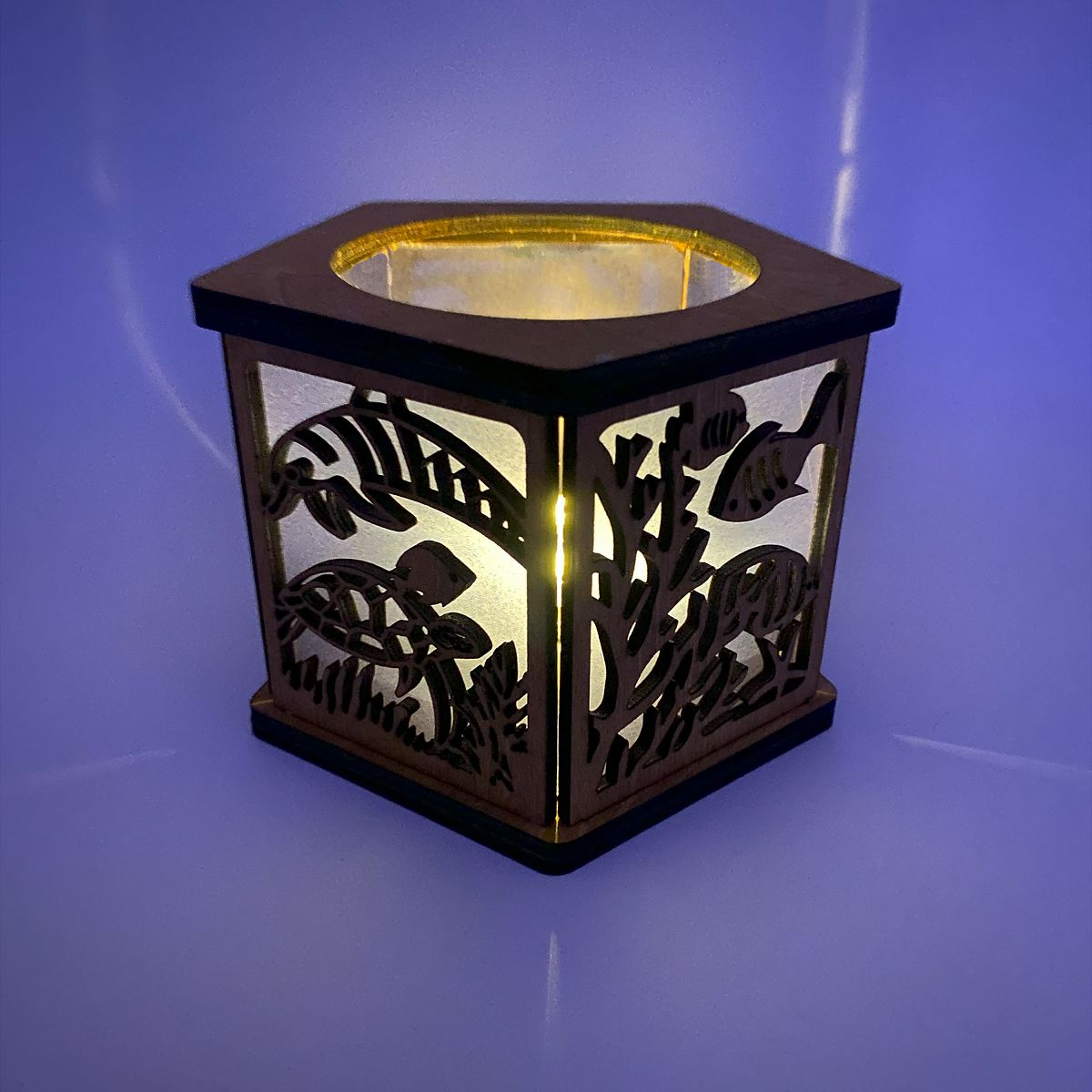 Ocean Serenity 3D Underwater Lantern with Dolphins, Sea Turtles, and Coral
