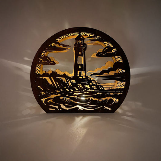 Lighthouse beside the Sea flameless candle Lantern