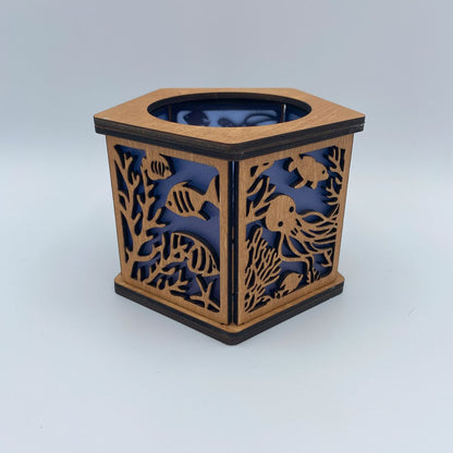 Ocean Serenity 3D Underwater Lantern with Dolphins, Sea Turtles, and Coral