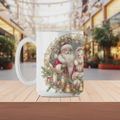 Vintage Mr & Mrs Claus Mug design