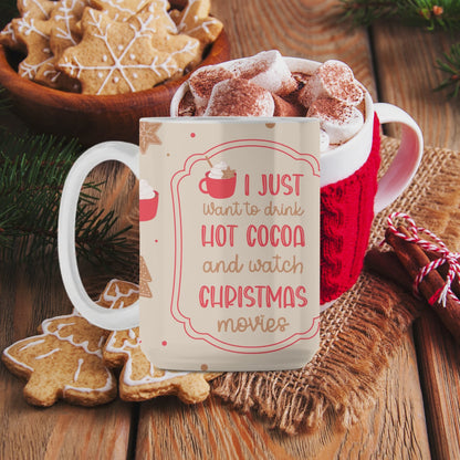 Get Cozy This Christmas: Sip Hot Cocoa and Watch Movies Mug!