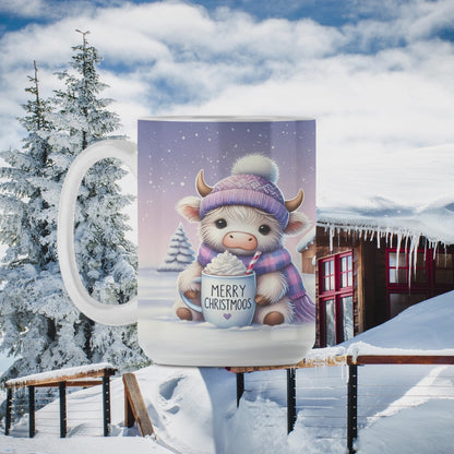 Merry Christmoos Highland Cow Mug