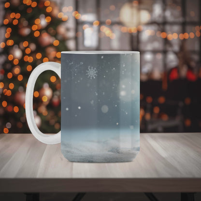 3D Gingerbread Man in Snow on a Mug
