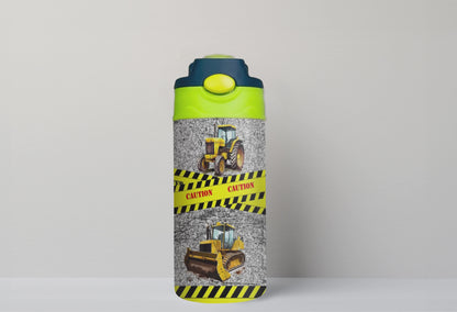 Revolutionize Playtime: Construction-themed Flip Top Water Bottle!