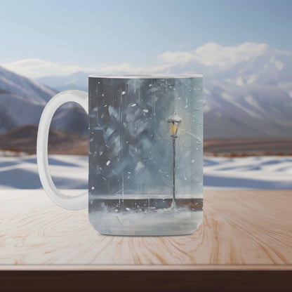 Vibrant Christmas Tree Design on a Mug