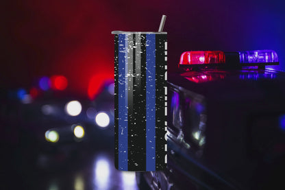 Back the Blue: A Tribute to Law Enforcement - a Skinny Tumbler with 2 design choices