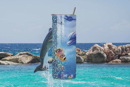 Sip with Dolphins! - a Skinny Tumbler