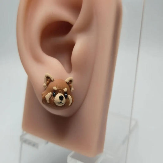 Red Panda Earring Post set