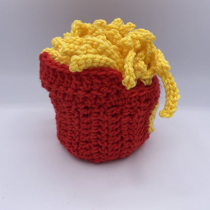 Handmade crochet french fry scarf