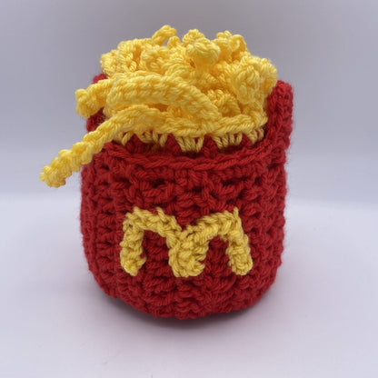 Handmade crochet french fry scarf