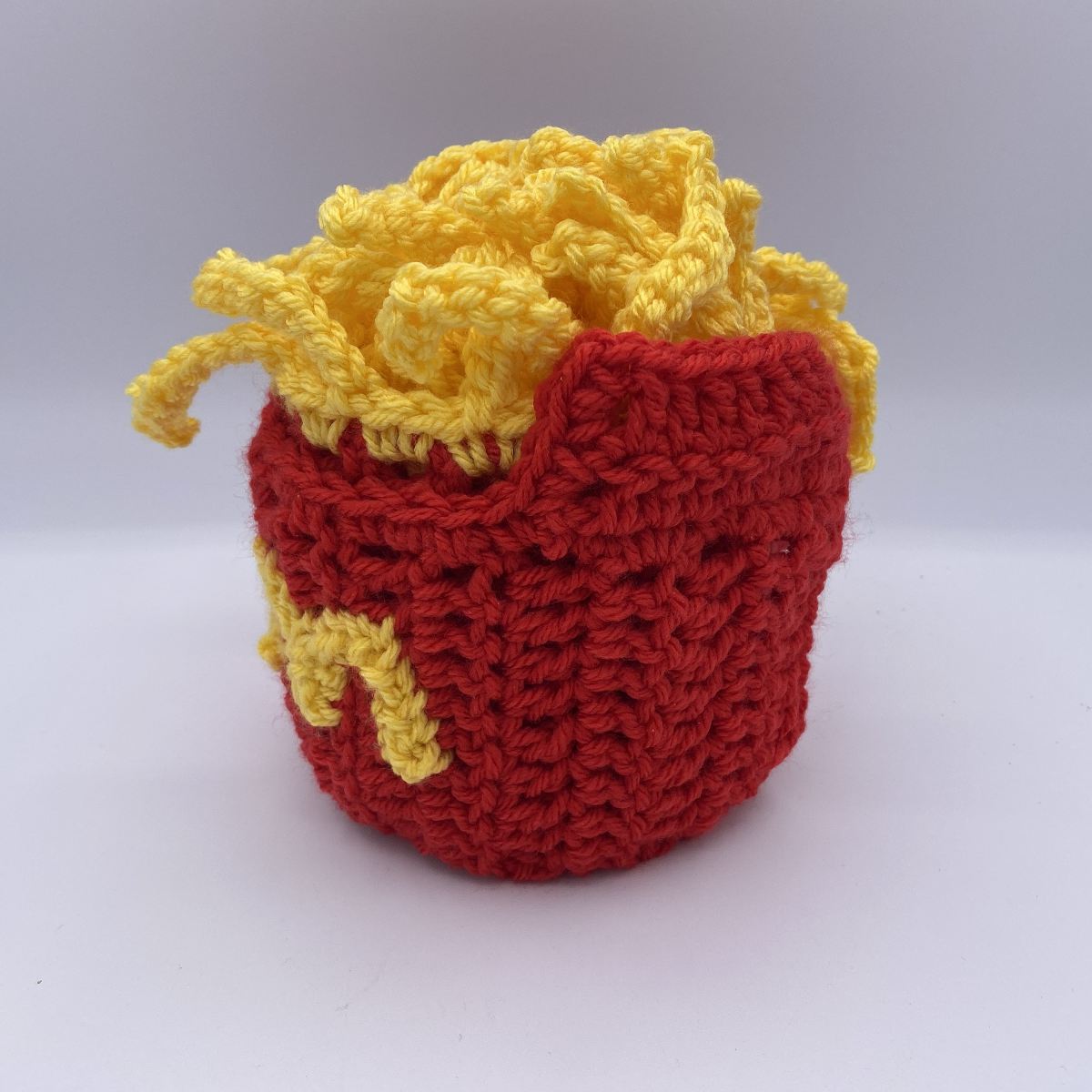Handmade crochet french fry scarf
