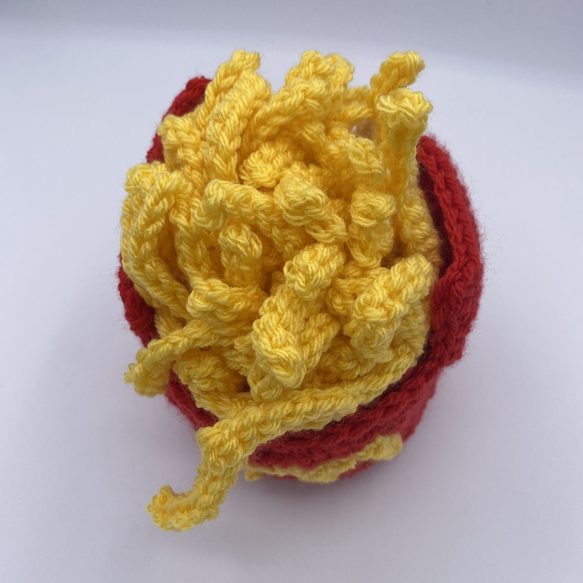 Handmade crochet french fry scarf
