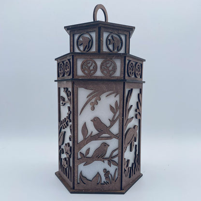 Nature scenes Tower Cupola flameless candle Lantern with Deer Birds Dolphin & Turtle